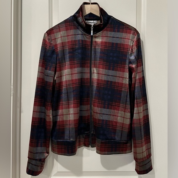 MIRROR IMAGE Plaid Velour Full Zip Jacket Women’s Medium - Picture 8 of 15